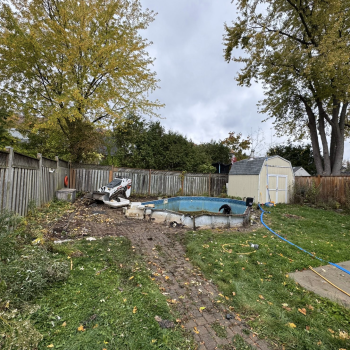 Hamilton Backyard pre installation - pool demolition