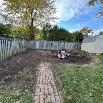 Hamitton backyard pre sod installation