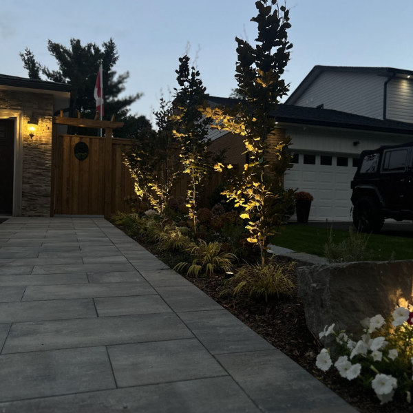 Outdoor landscape lighting installation