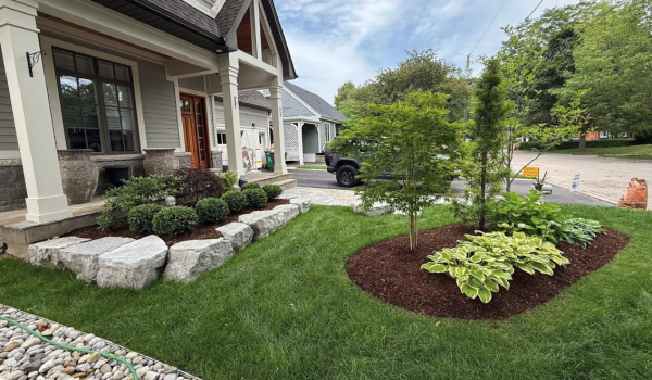 front yard landscaping design in oakville